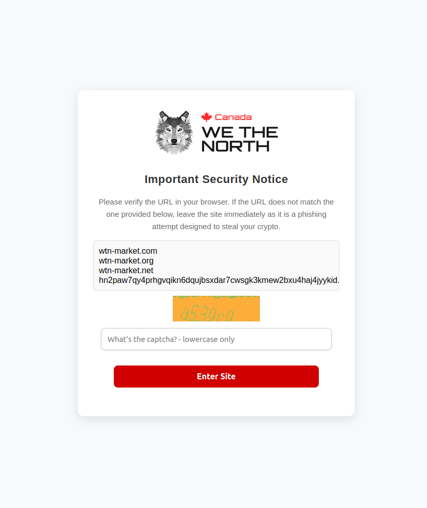Wethenorth login verification and captcha system